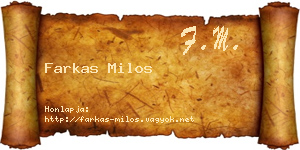 Farkas Milos névjegykártya
