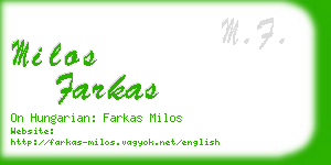 milos farkas business card